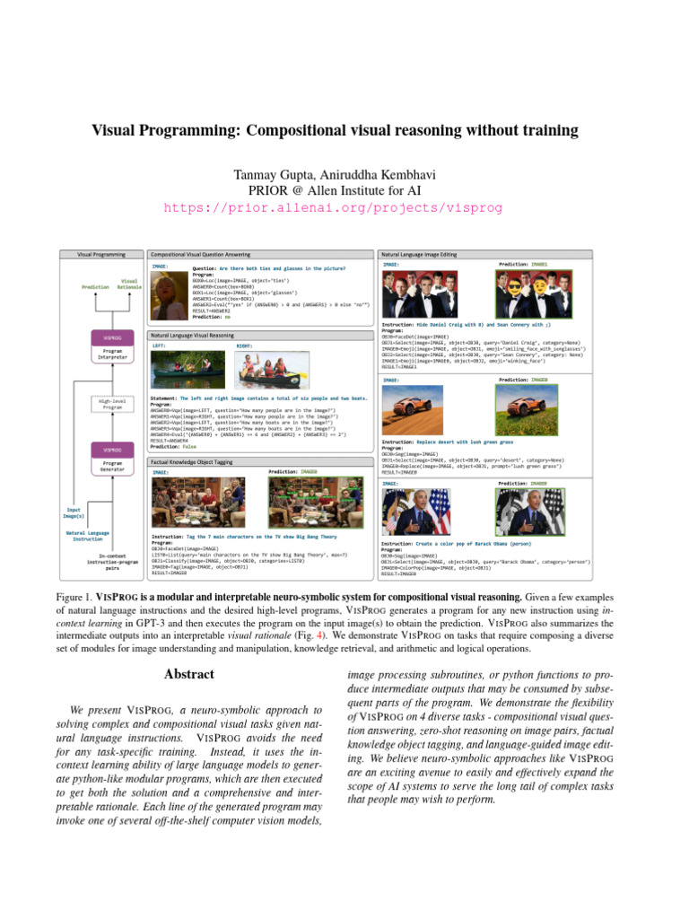 Visual Programming: Compositional Visual Reasoning Without Training ...