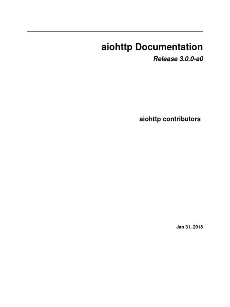 Aiohttp 3 0a | PDF | Http Cookie | Domain Name System
