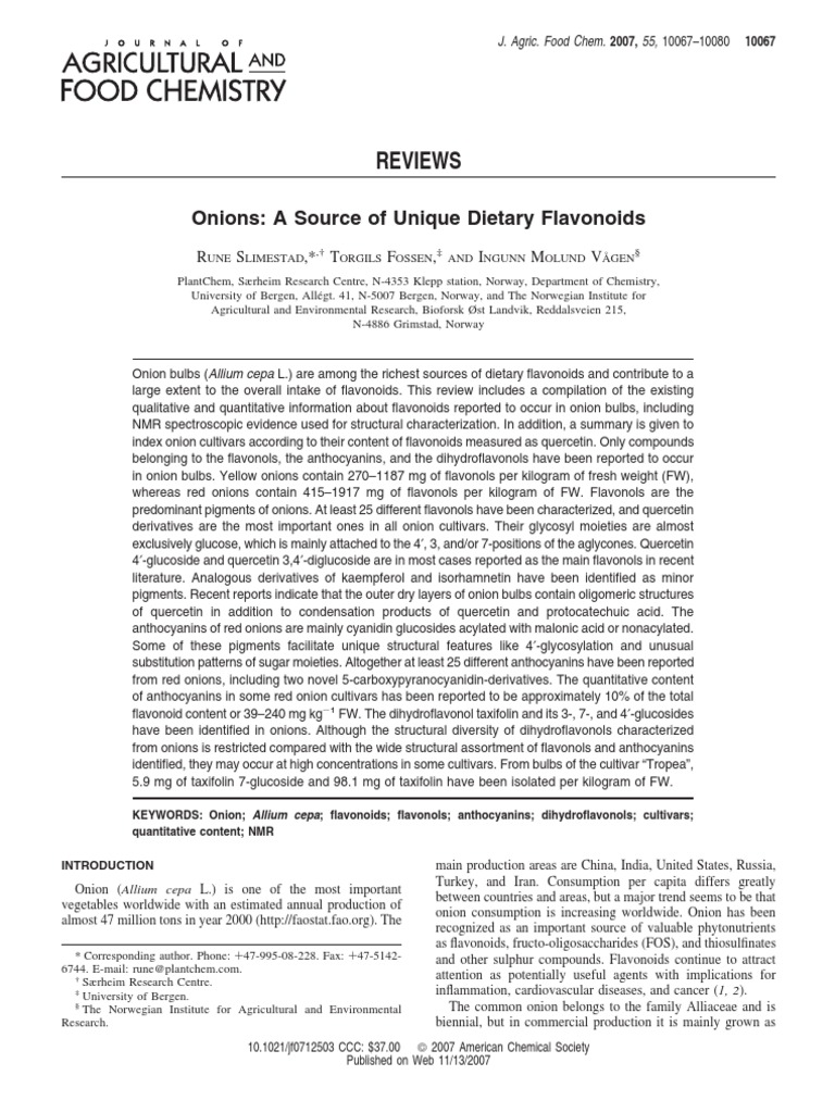 Onion Chemistry Onion Flavonoid