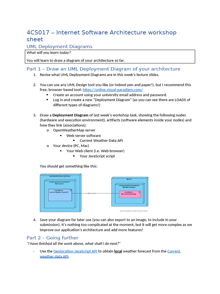 Workshop 03 - UML Deployment Diagrams | PDF