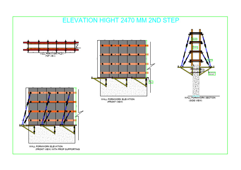 Wall Formwork Design and Elevations | PDF | Composite Material | Concrete