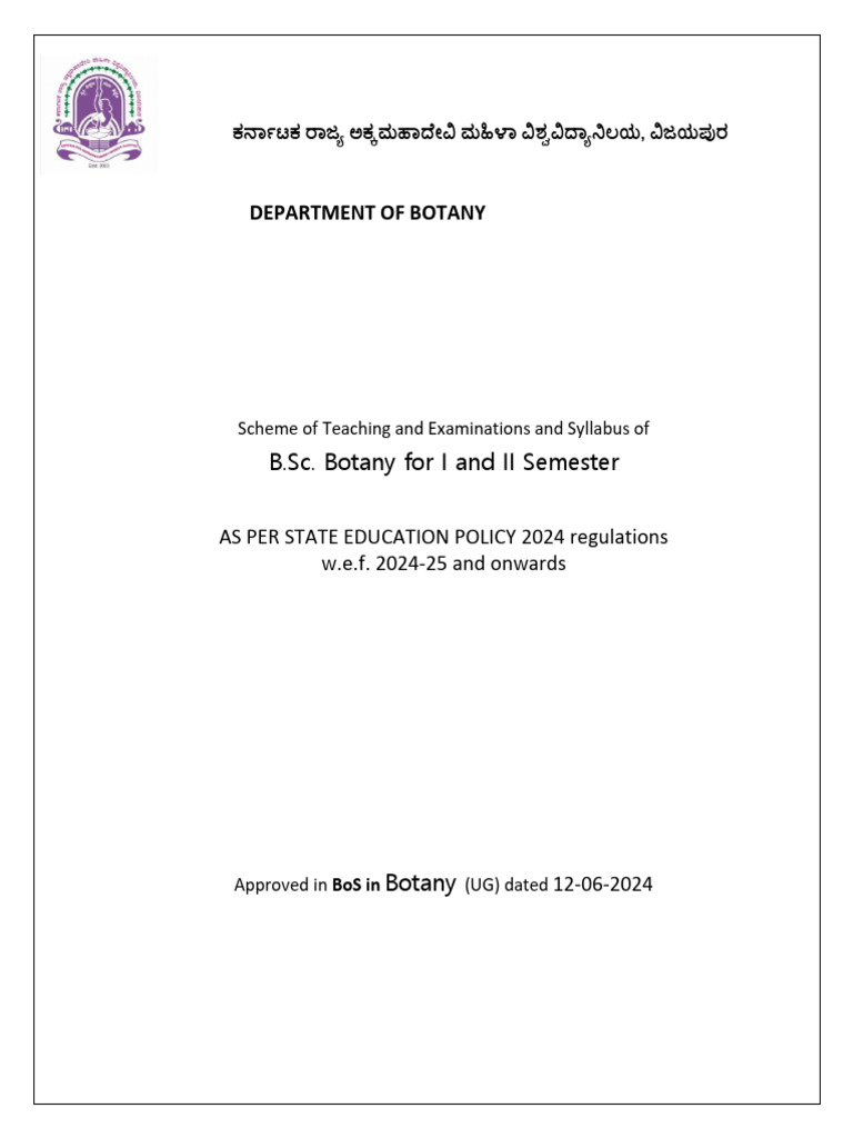 B.Sc. Botany Syllabus for Semesters I & II | PDF | Microorganism | Virus