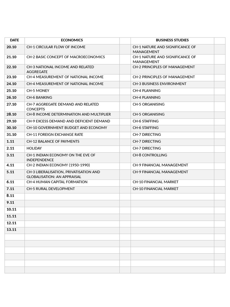 Time Table | PDF