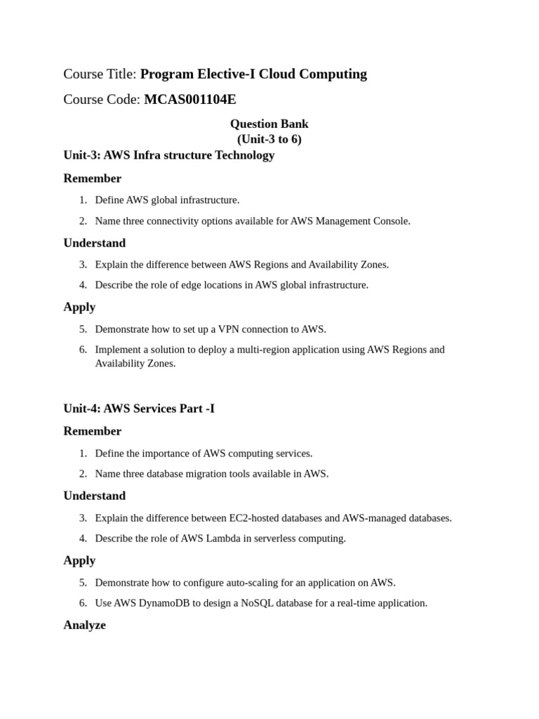 Program Elective-I Cloud Computing | PDF