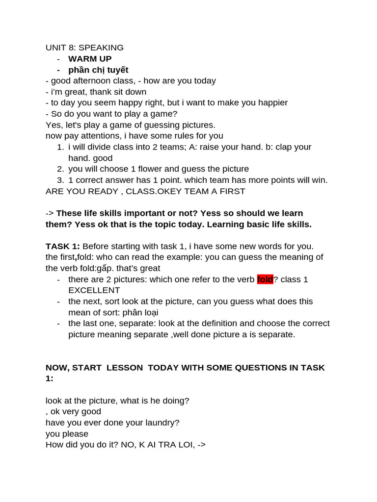 Tho I Speaking Unit 8 | PDF | Language Mechanics | Linguistic Typology