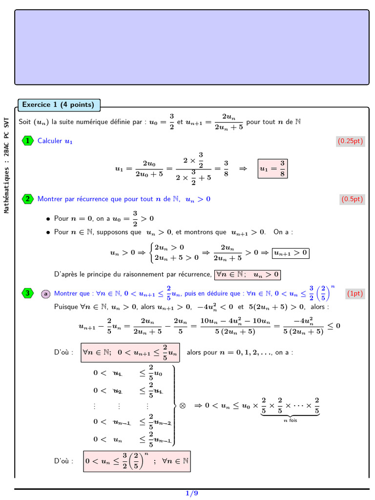 Correction Examen National Math 2020 | PDF | Mathématiques | Analyse ...
