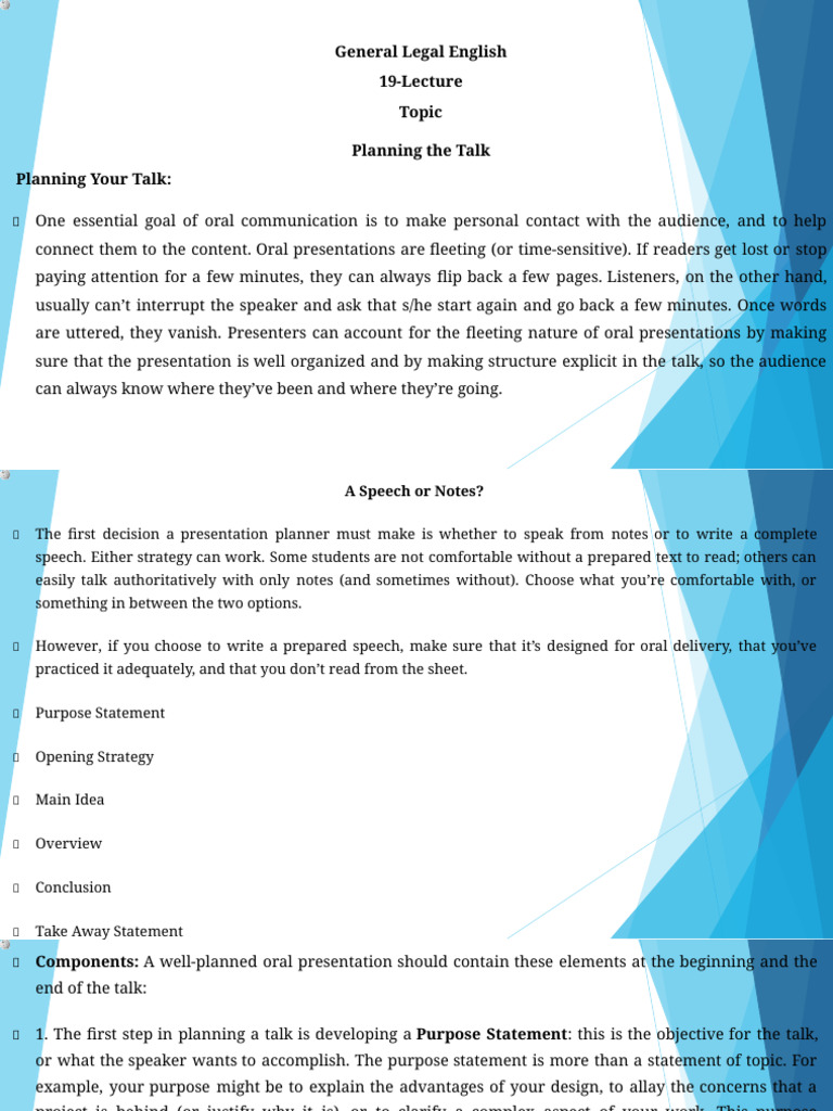 19- Planning the Talk | PDF | Public Speaking | Communication