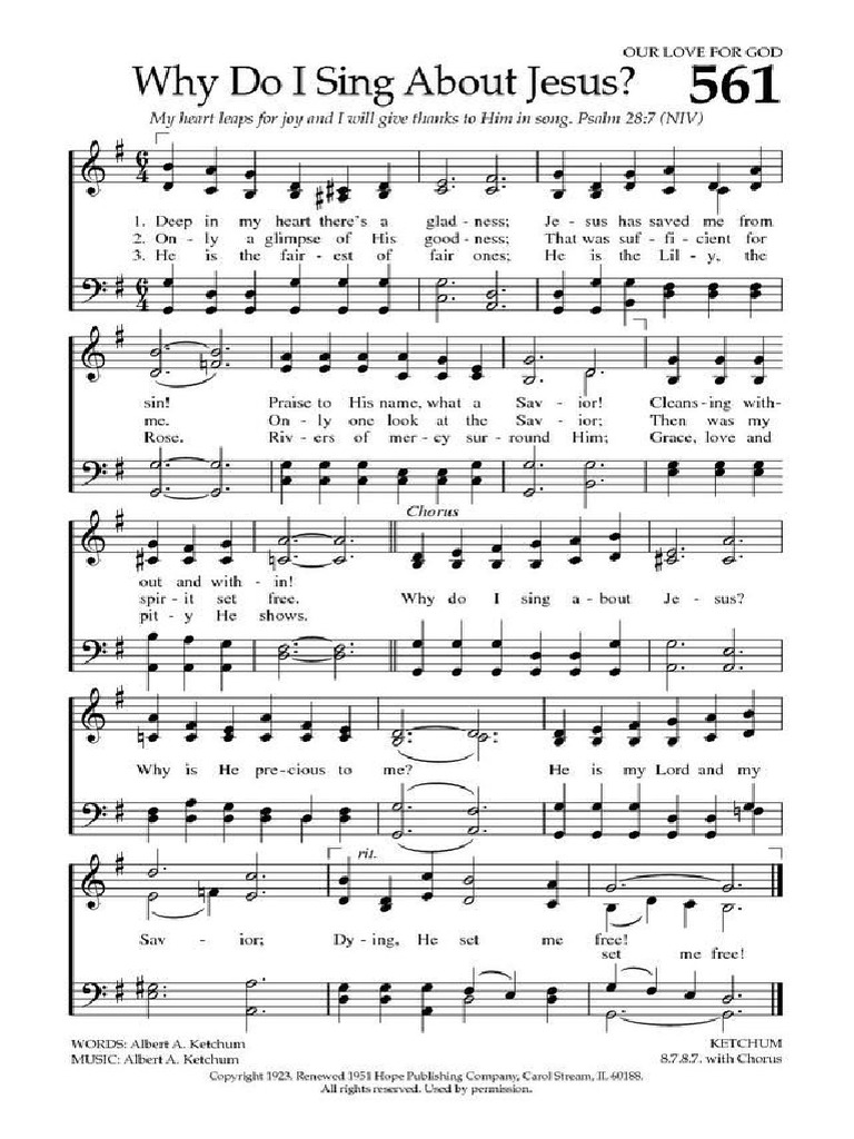 Why do i sing about jesus score pdf