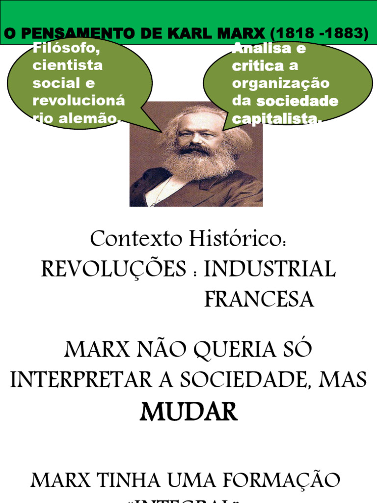 Teoria Sociológica de Karl Marx e Marxismo Cultural - Aulas 6-8 | PDF ...