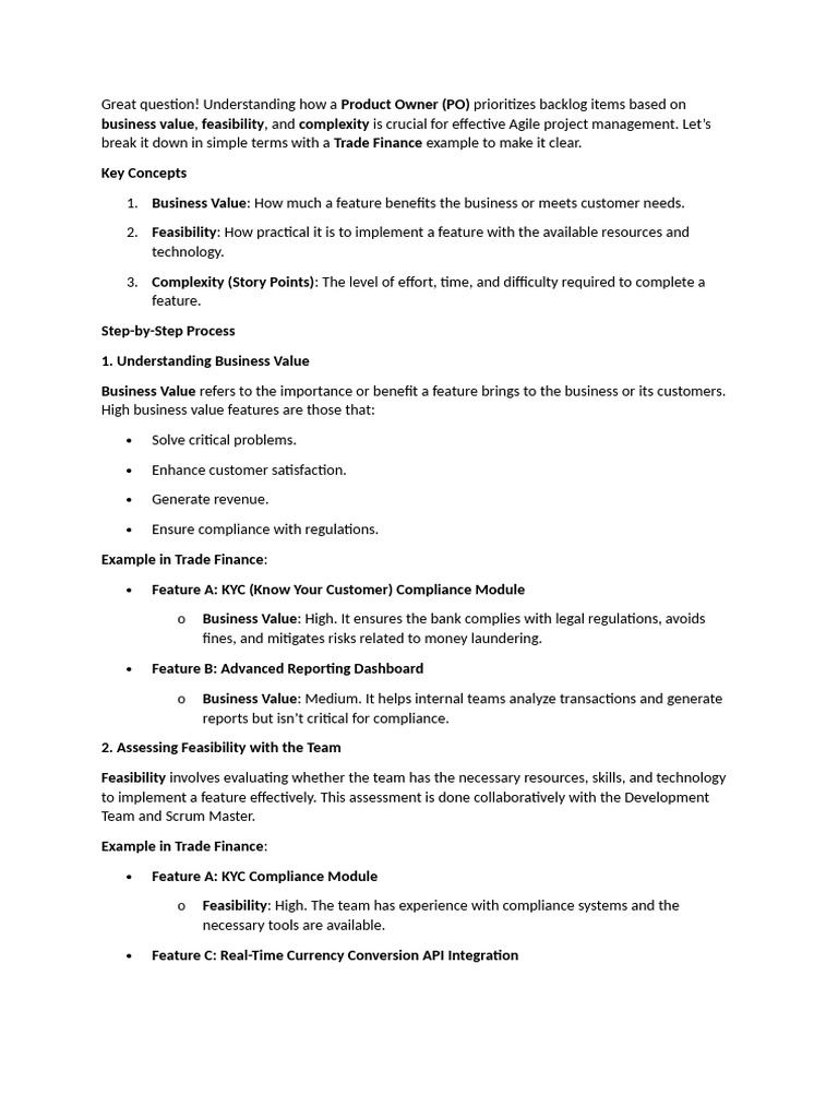 Prioritizing Product Backlog Items | PDF | Scrum (Software Development ...