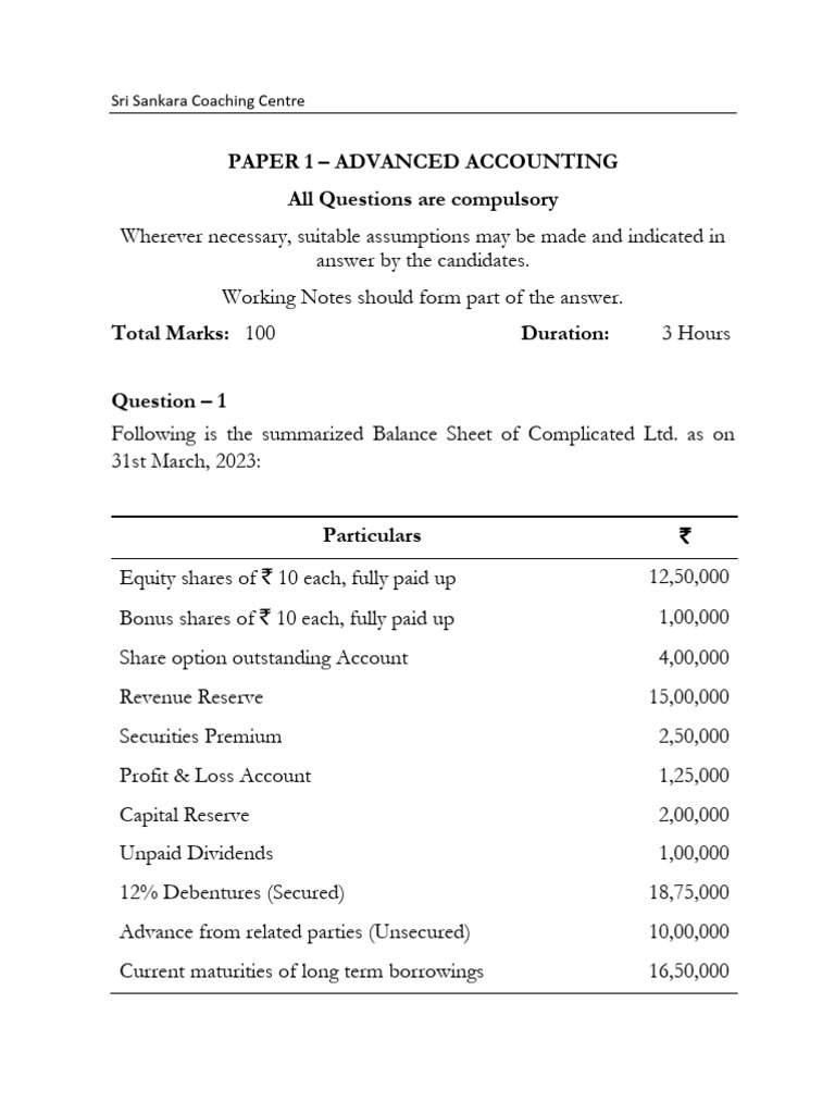 Model Exam 1 - Buyback | PDF | Equity (Finance) | Balance Sheet