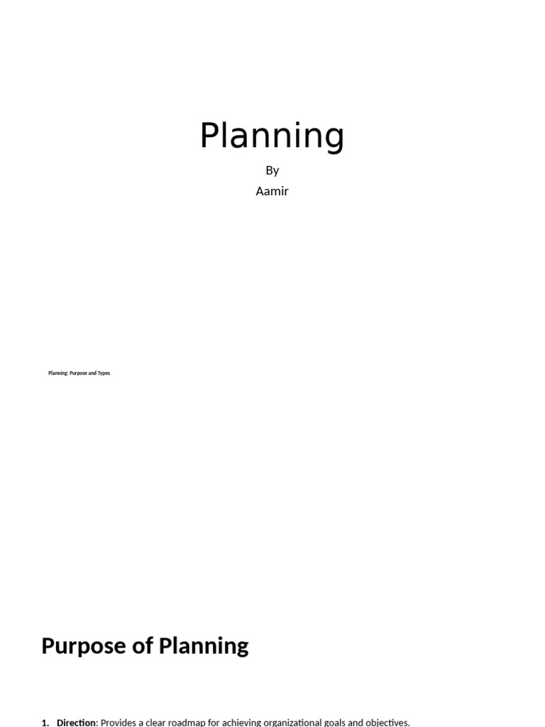 Planning PPT | PDF | Strategic Planning | Goal