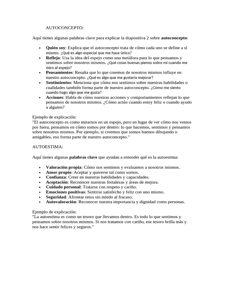 Autoconcepto y Autoestima: Claves Esenciales | PDF | Autoestima | Sicología