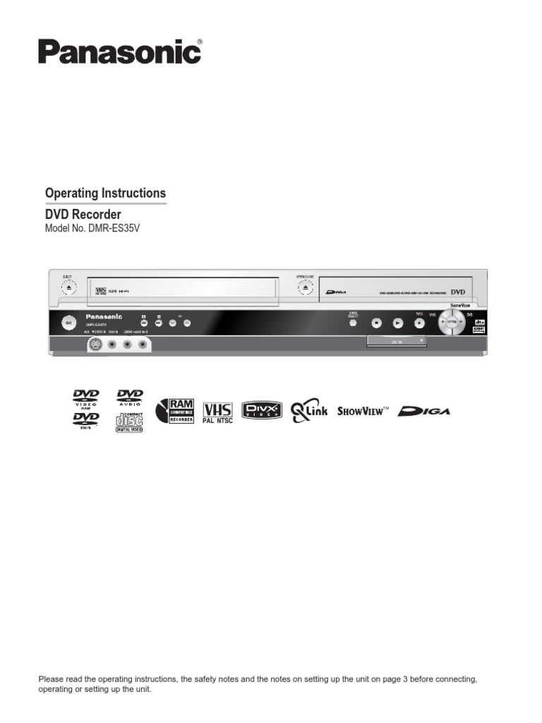Panasonic DVD Recorder manual Compact Disc Video Free 30day Trial Scribd