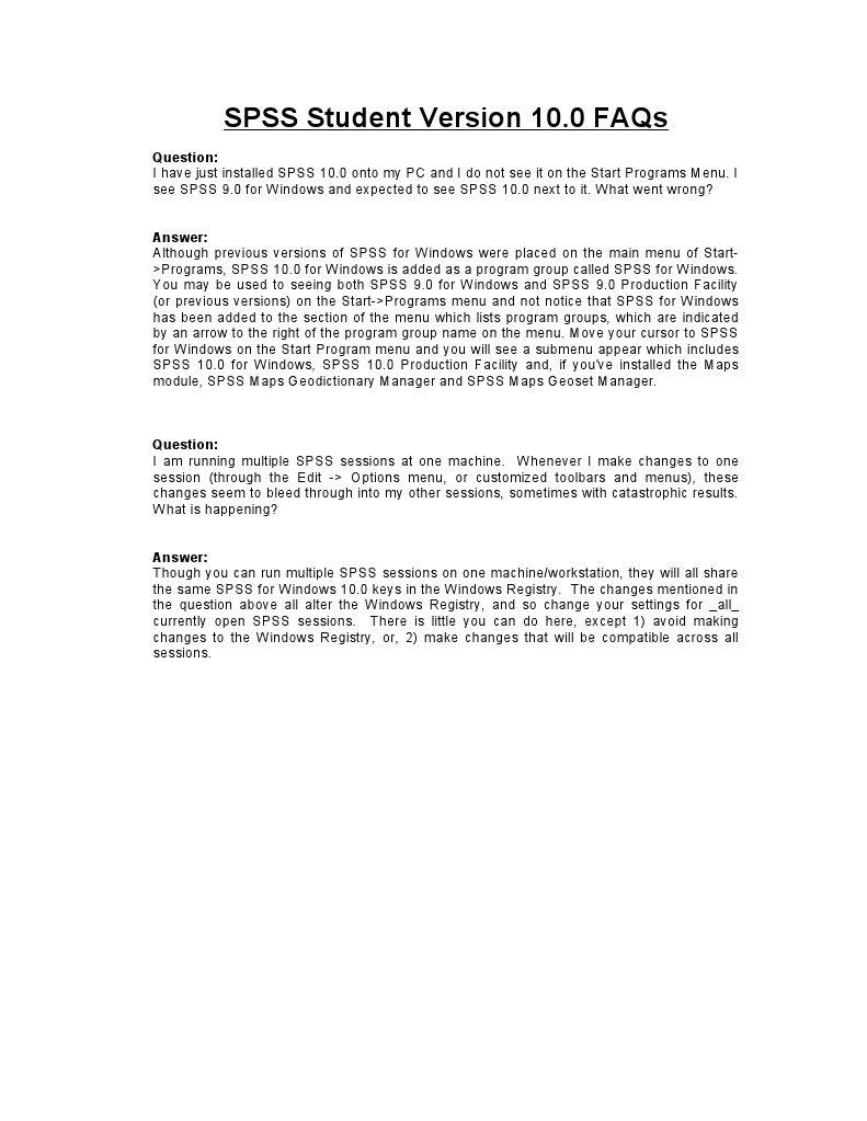 Spss Student Version 10.0 Faqs | PDF | Menu (Computing) | Spss