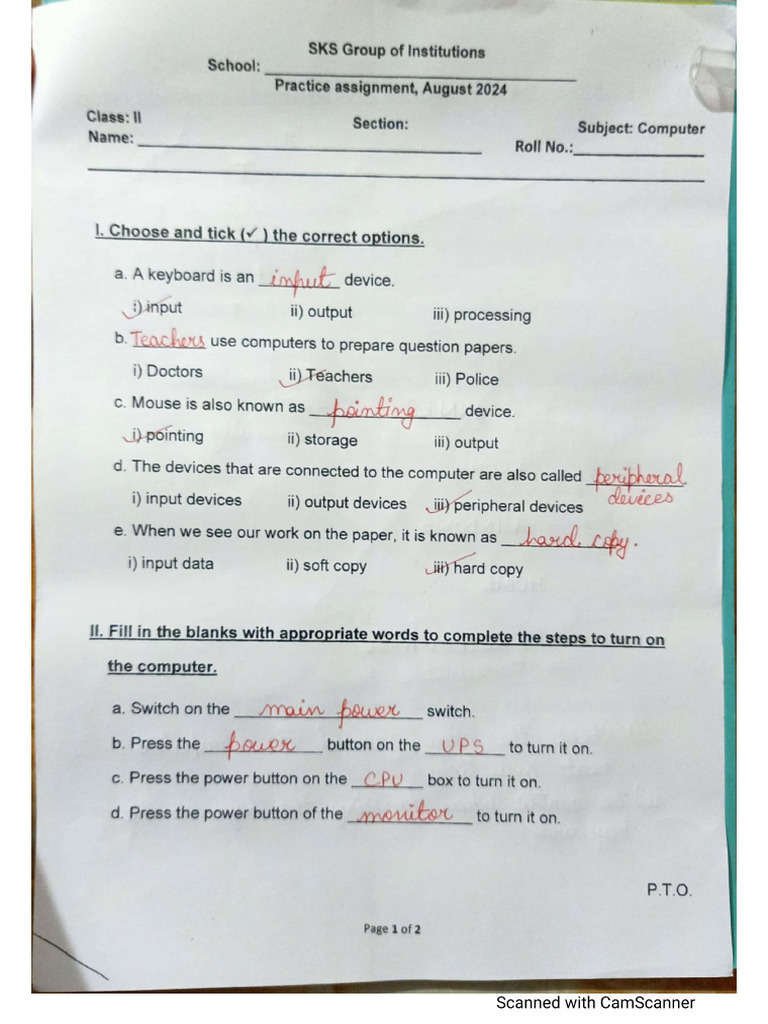 Class 2 1st Practice Assignment | PDF
