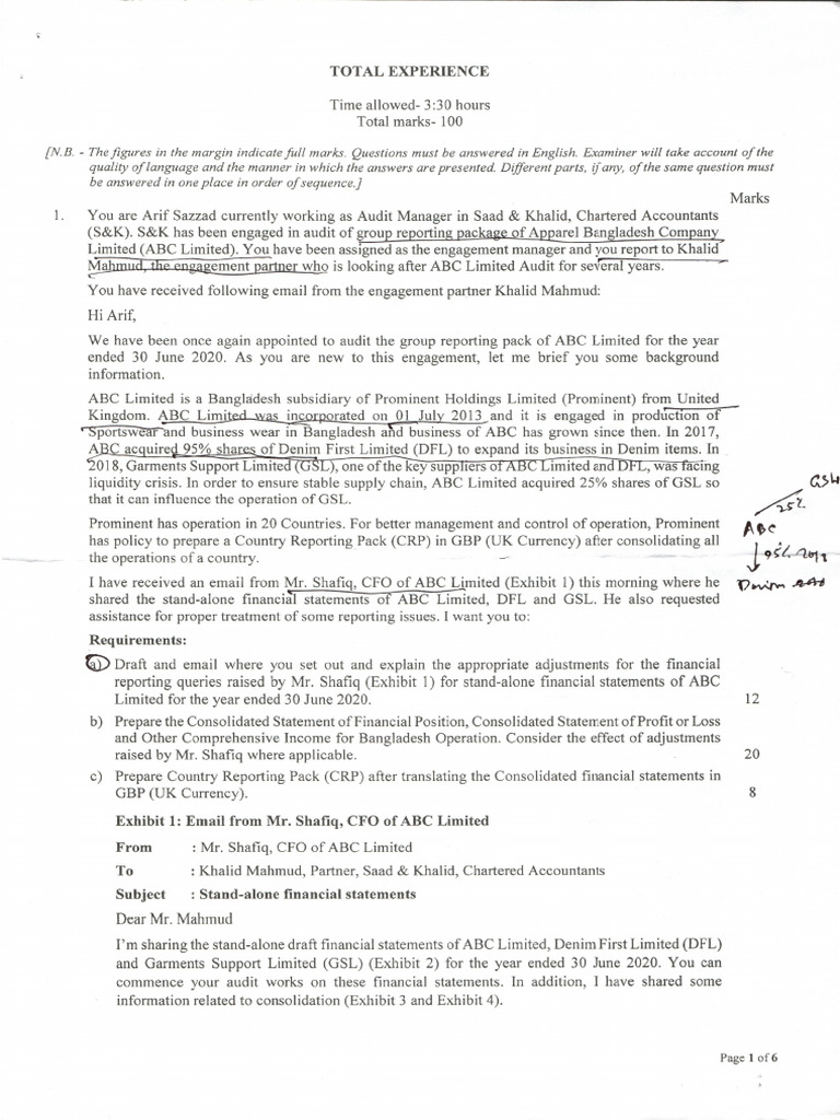 ABC Limited Financial Audit Overview | PDF | Revenue | Financial Economics