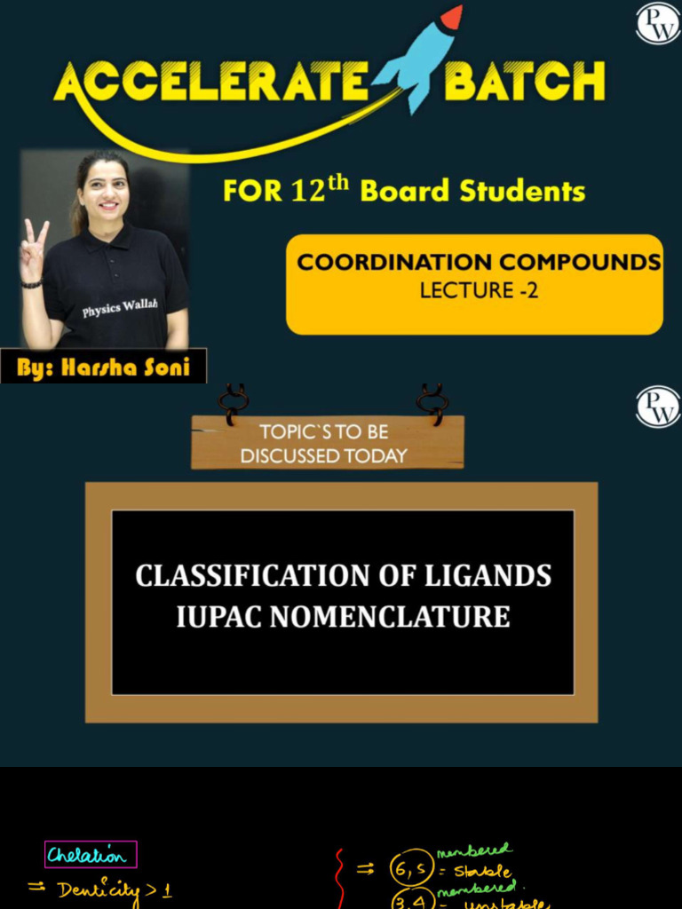 Coordination Compounds 02 - Classnotes | PDF