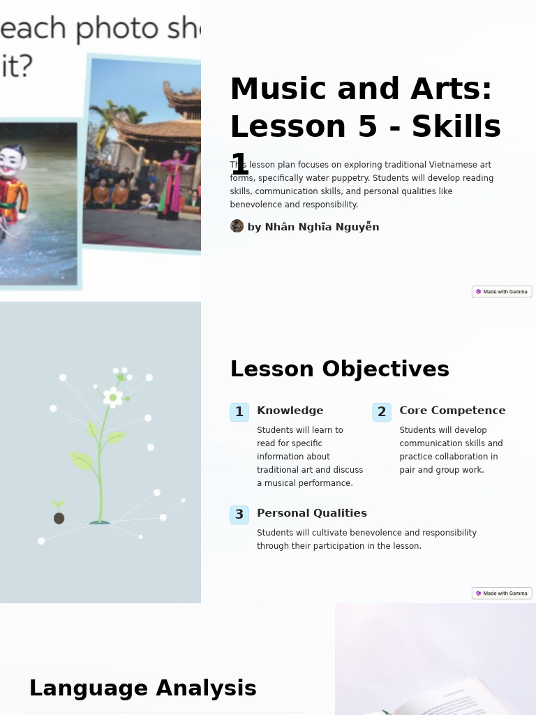 Music and Arts Lesson 5 Skills 1 | PDF | Brainstorming | Puppetry