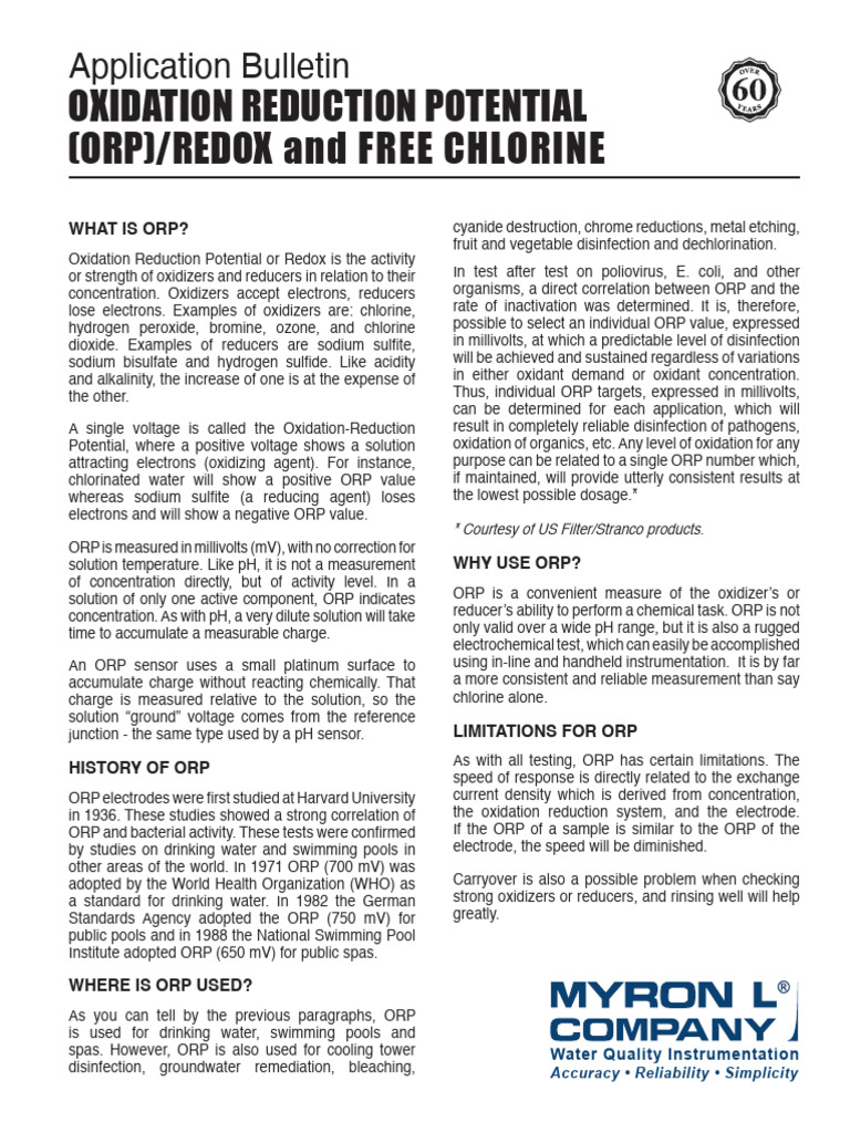Orp Ab Pdf Redox Chemistry