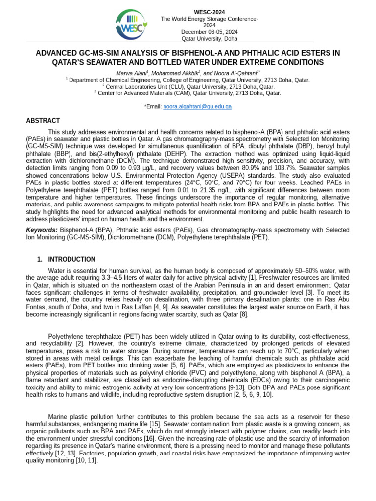 Wesc short paper pdf detection limit plastic