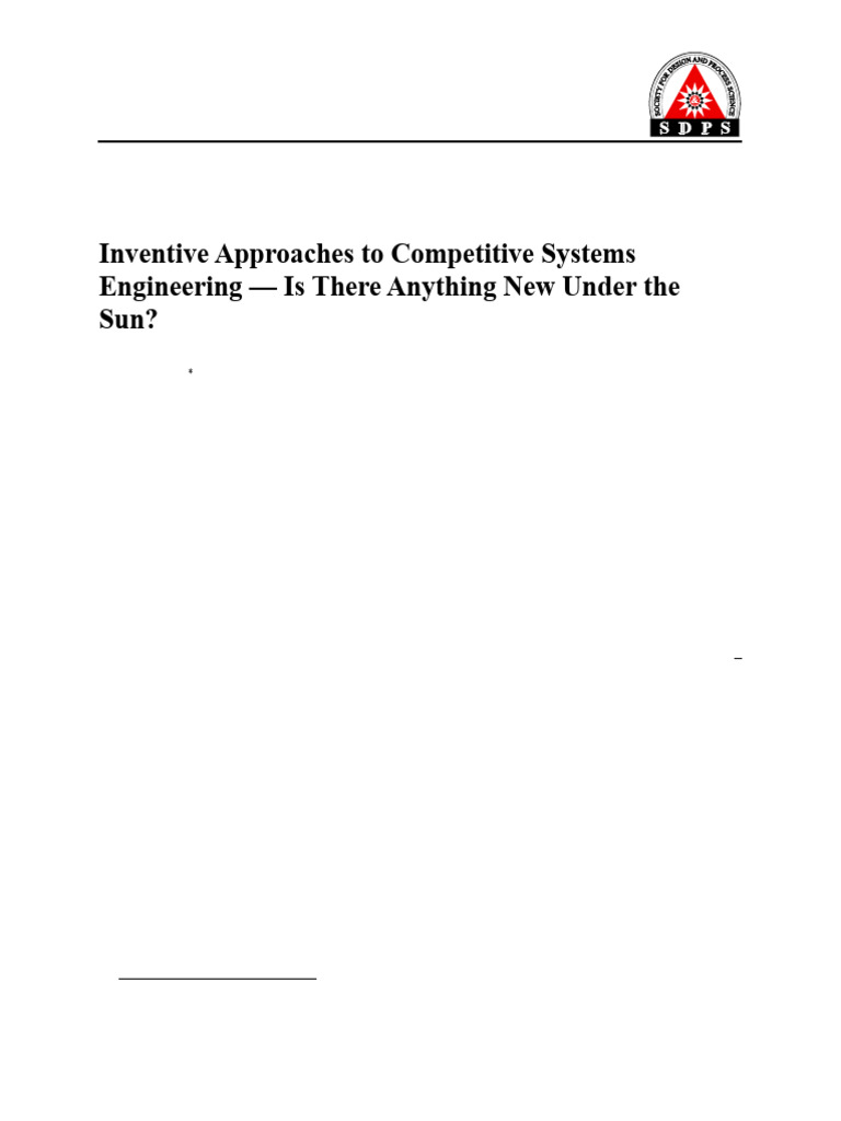Inventive Approaches To Competitive Systems | PDF | Invention | Creativity