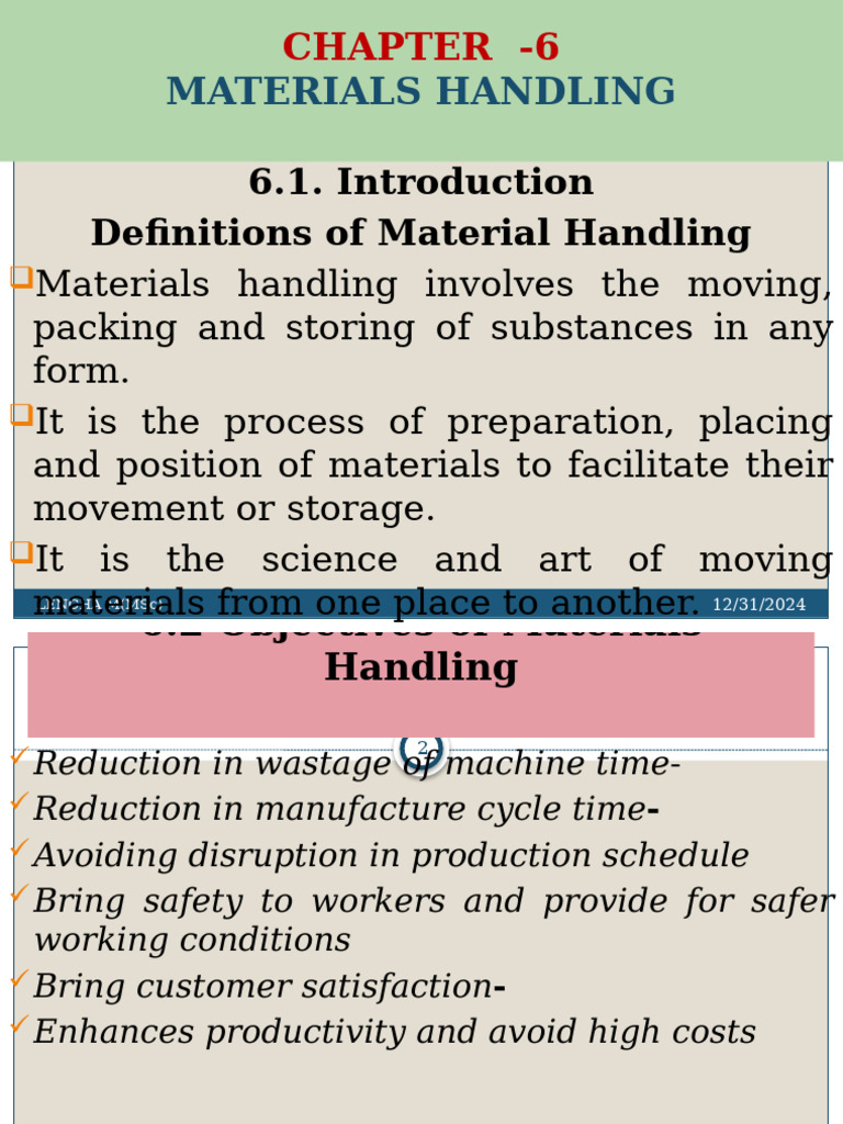 Materials Handling Guide: Safety & Efficiency | PDF