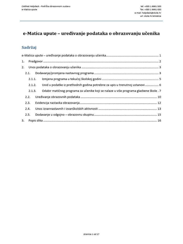 Uređivanje Podataka o Obrazovanju Učenika | PDF