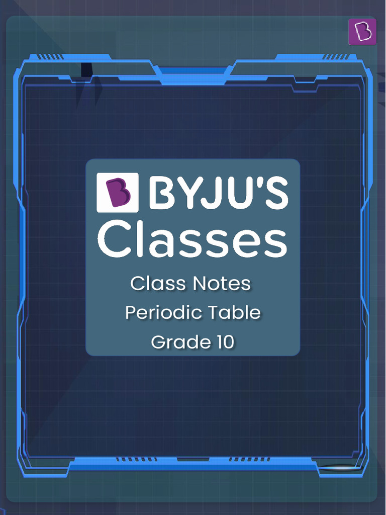 Grade 10 Periodic Table Class Notes | PDF | Periodic Table | Physical ...