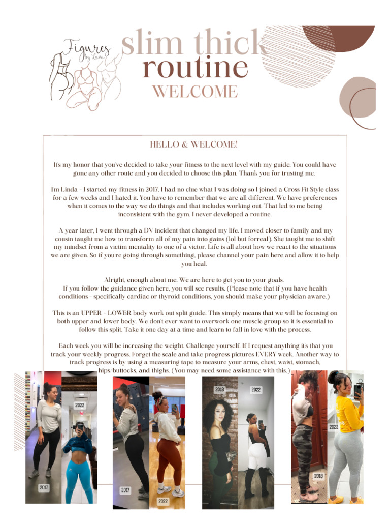 Slim Thick Fitness Guide: Workouts & Meals | PDF | Kettlebell | Nutrients