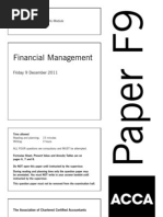 Financial Management: Friday 9 December 2011