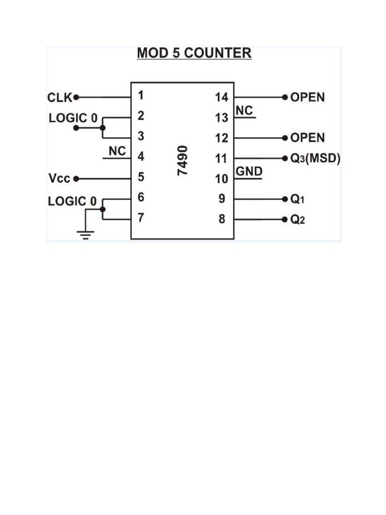 Mod 5 counter using 7490 | PDF