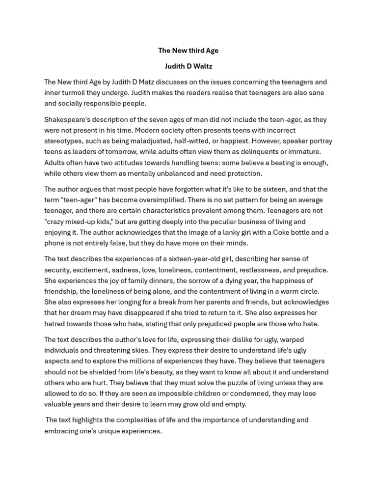 The new third age pdf adolescence hatred