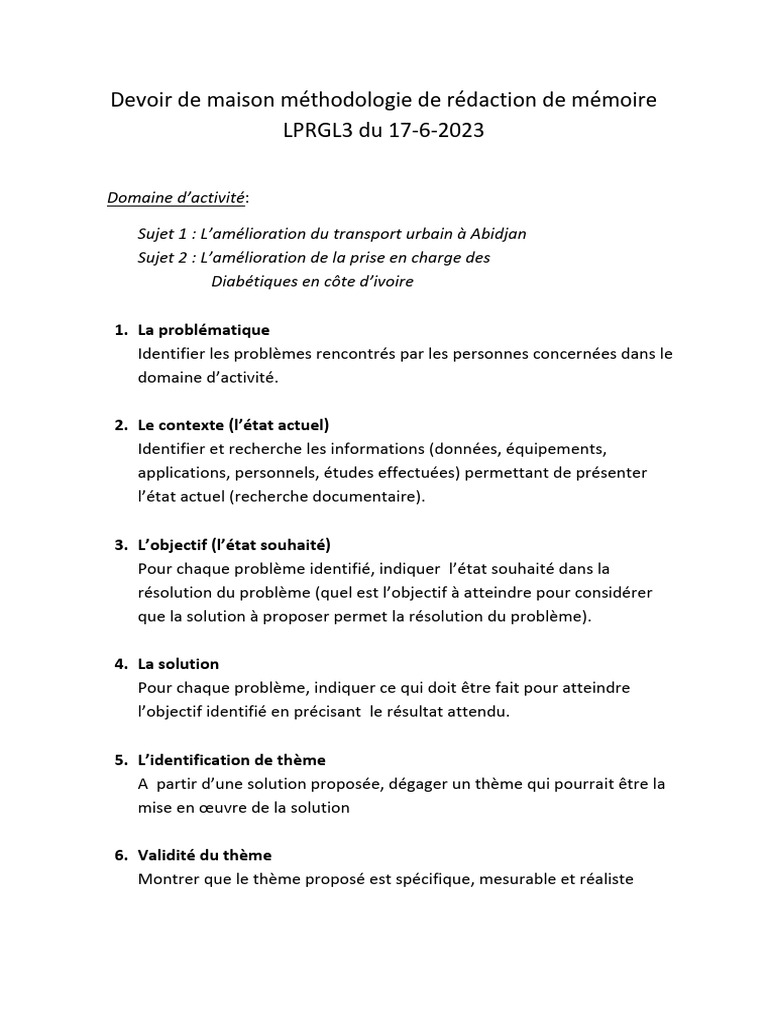 M thodologie De R daction De M moire PDF