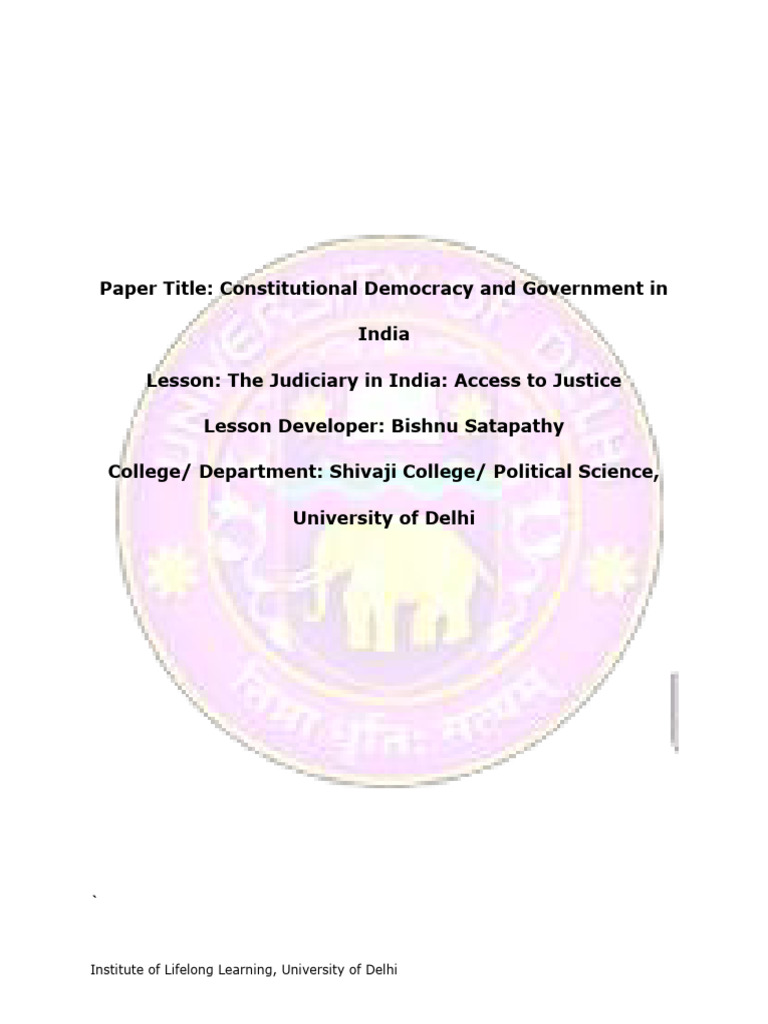 Access to Justice in India's Judiciary | PDF | Justice | Crime & Violence