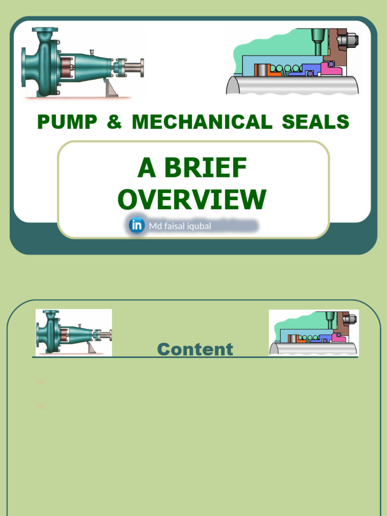 A brief overview pump & mechanical seal | PDF | Pump | Mechanical ...