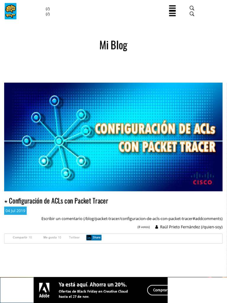 Configuración de ACLs en Packet Tracer | PDF | Informática | Red de ...