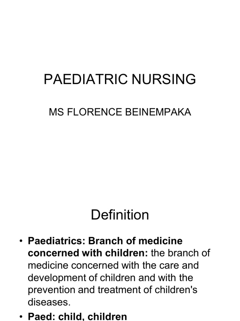Paediatric Nursing Pdf