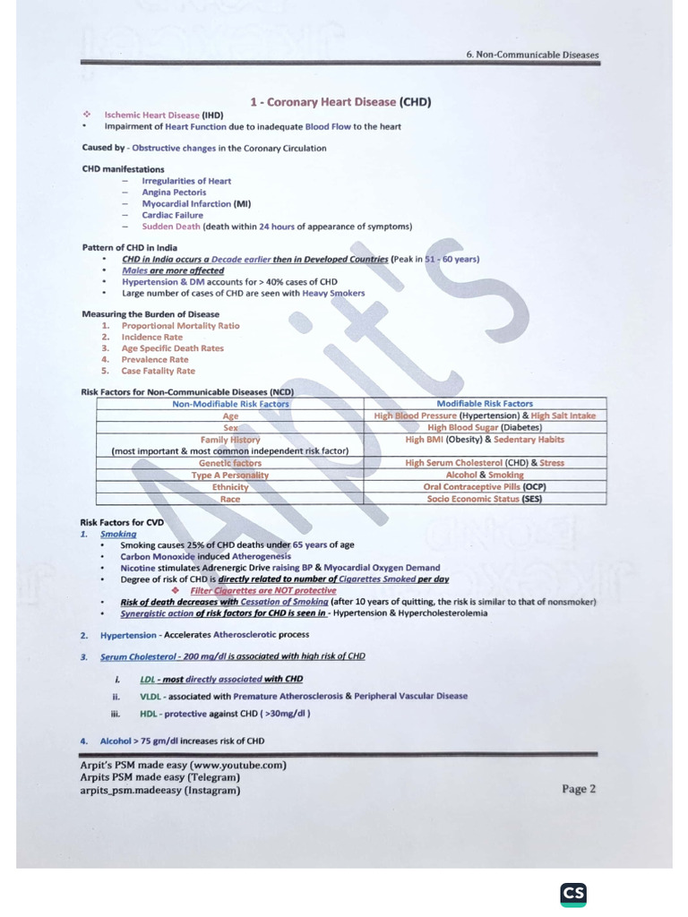 6 Non Communicable Diseases | PDF