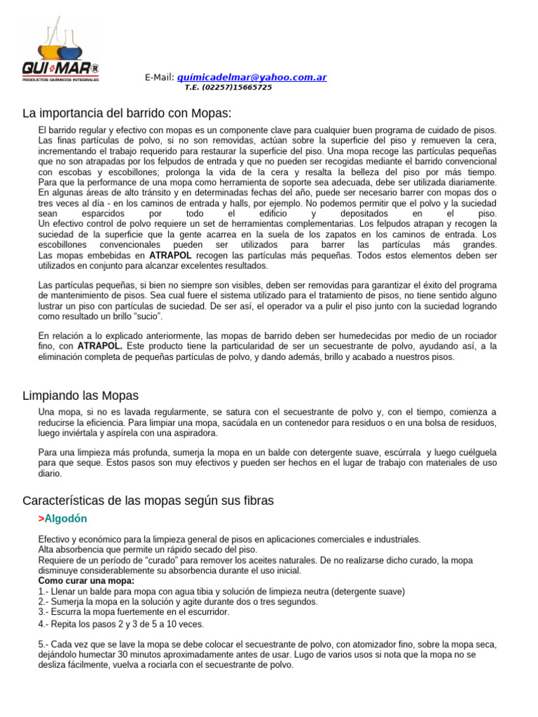 Importancia del Barrido con Mopas | PDF