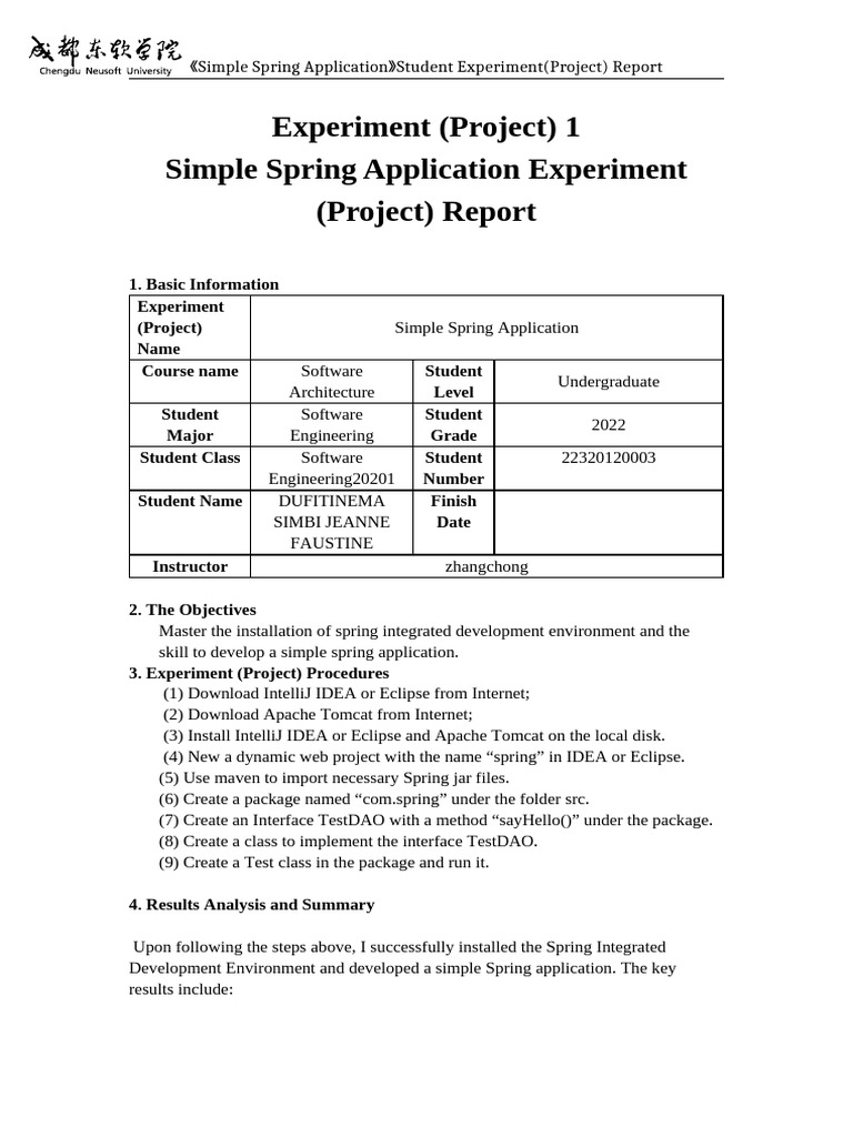 22320120003 faustine experiment report 1 pdf eclipse software