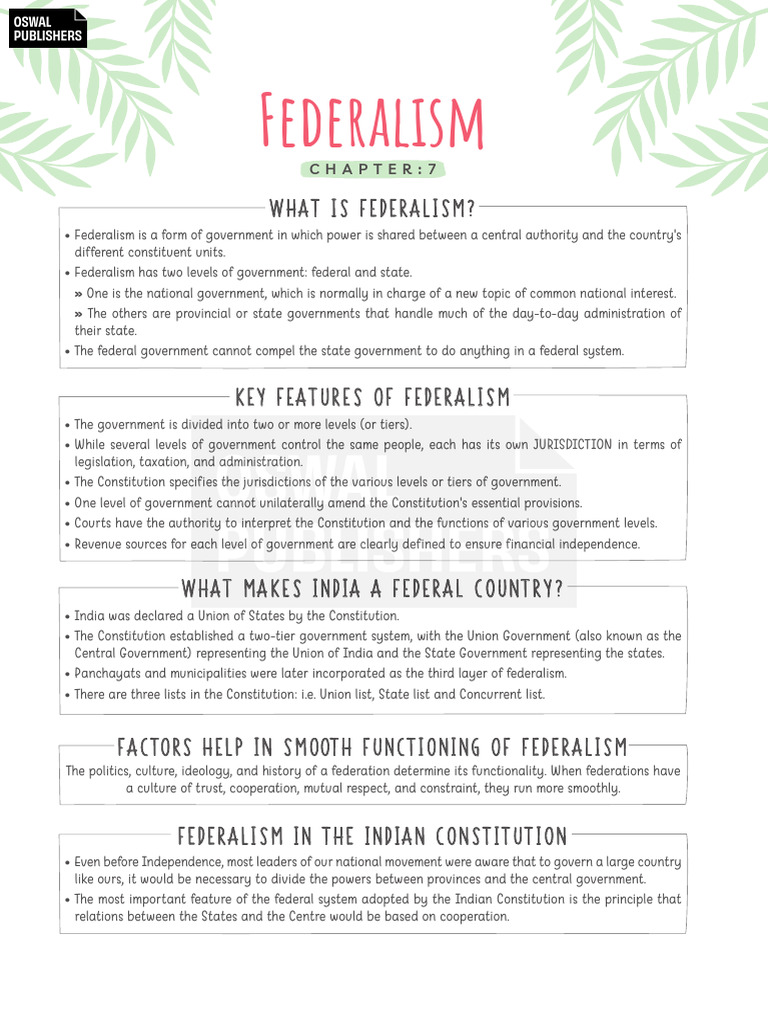 Understanding Federalism in India | PDF | Federalism | Federal ...