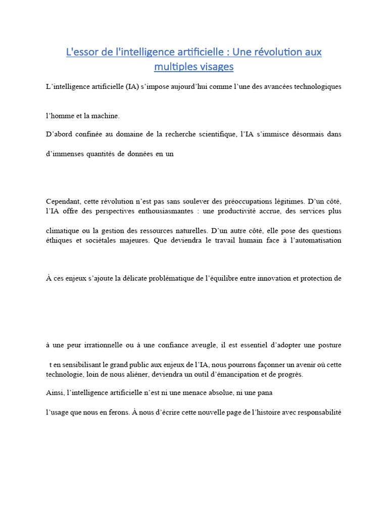 Révolution de l'intelligence artificielle | PDF | Intelligence ...