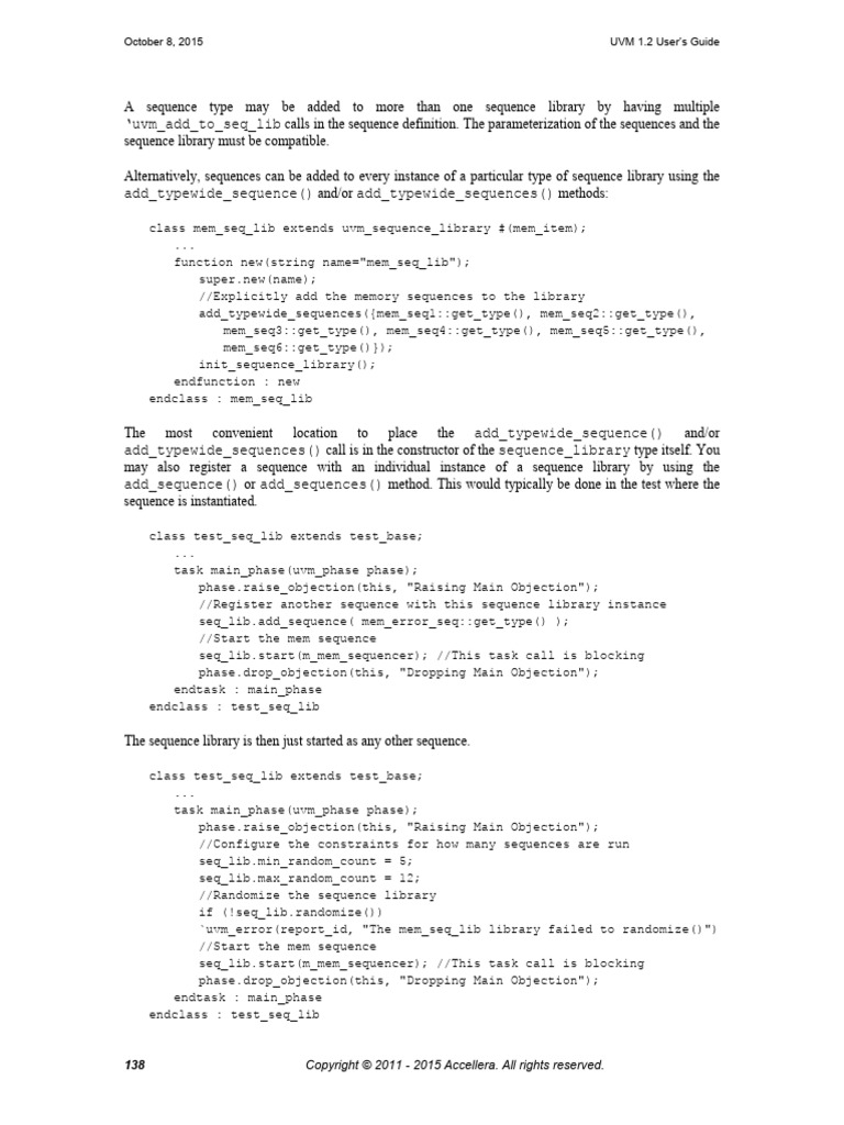UVM 1.2 User Guide: Sequence Control | PDF | Usb | Internet Protocols