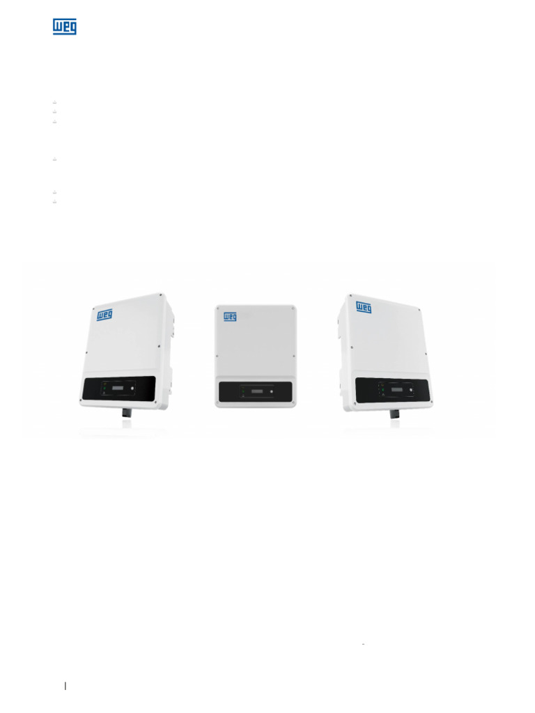 Inversor Solar WEG SIW200 M085 | PDF | Corrente alternada | Quantidade