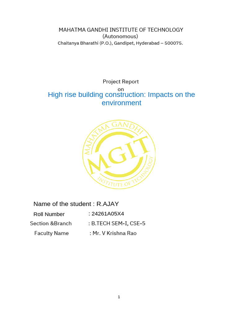 Environmental Load Reduction In High Rise Buildings photo