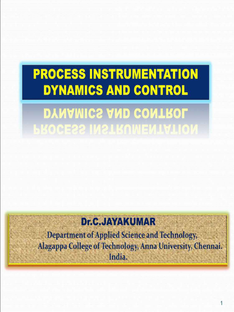 Processinstrumentationdynamicsandcontrol | PDF