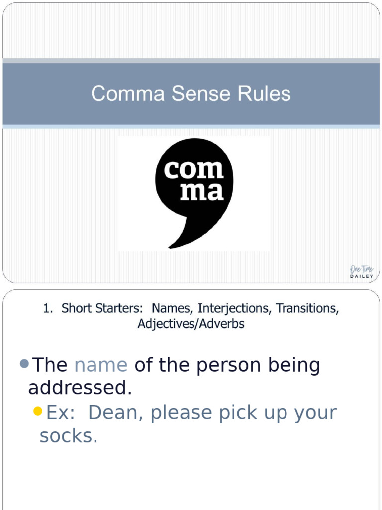 Rules for Comma Usage PPT (1) | PDF | Comma | Linguistic Morphology