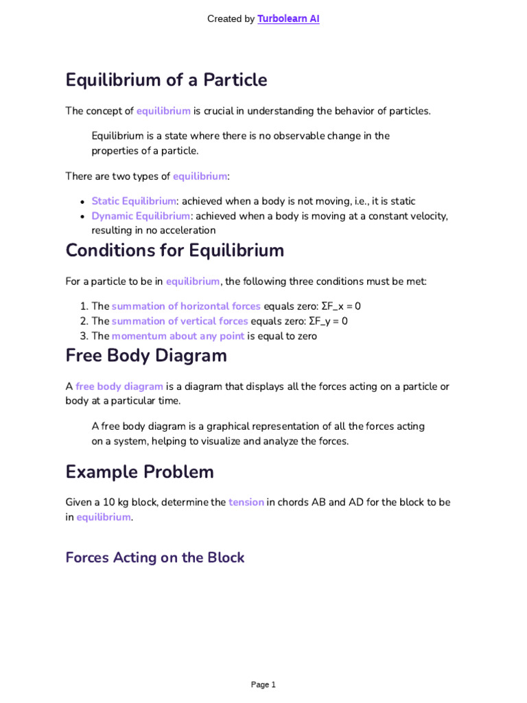 equillibrum of forces | PDF | Force | Tension (Physics)
