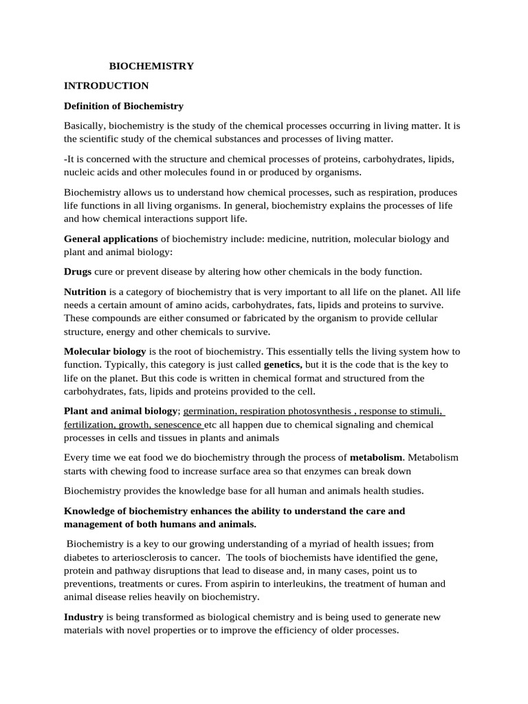 Biochemistry Notes Part 1 2022 | PDF | Chemical Bond | Acid